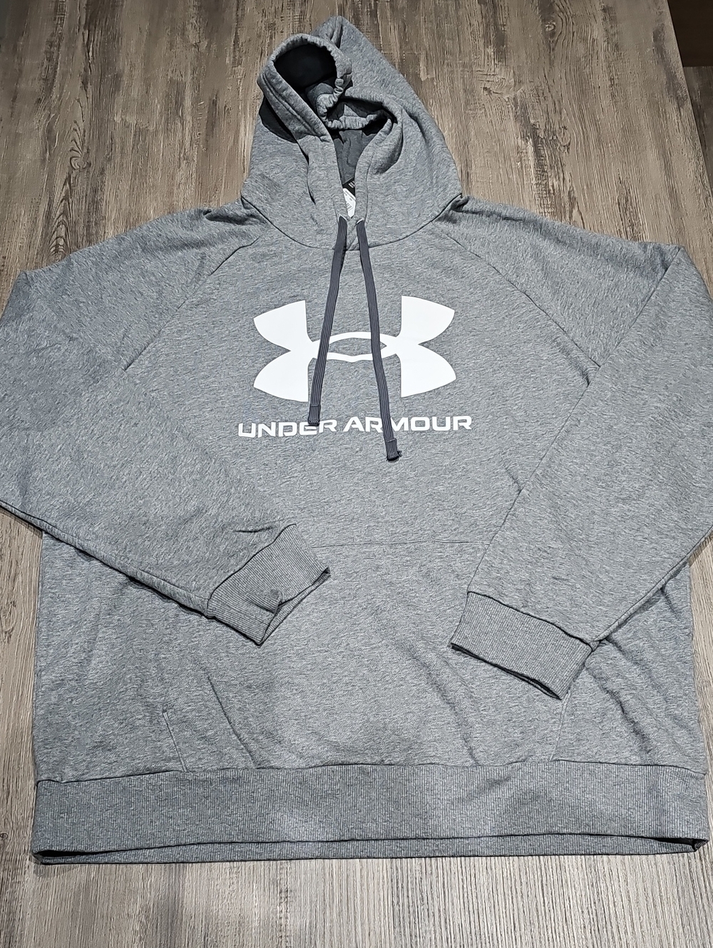 Under Armour Gray Pullover Hoodie with White Logo